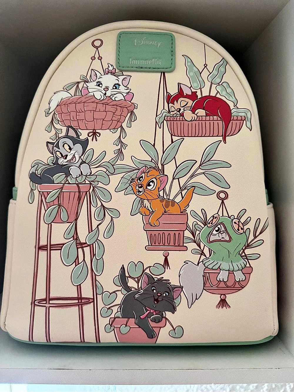 Loungefly Disney The Aristocats Houseplants Mini Backpack Cream & Green